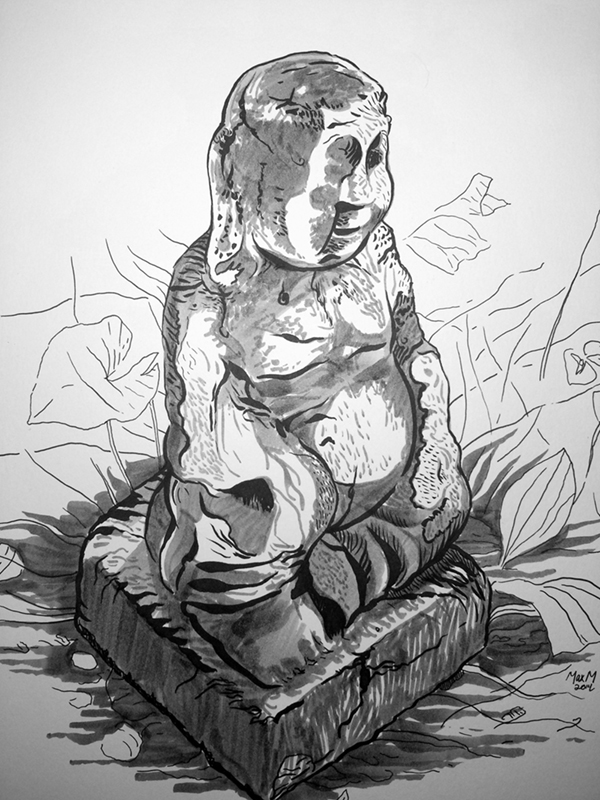 Disfigured Garden Buddha 600